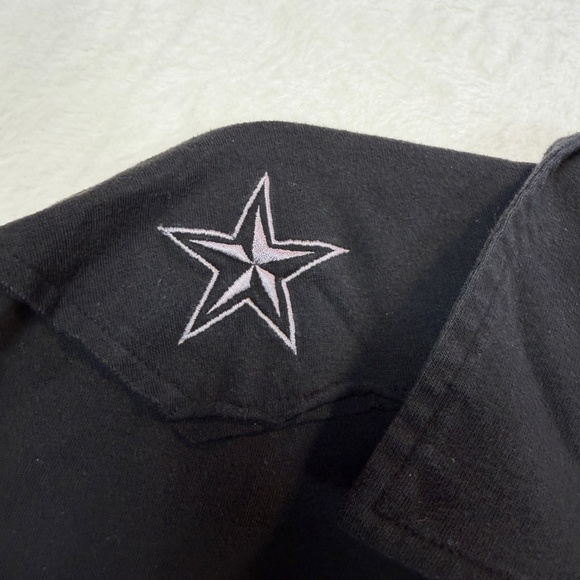 Hurley Long Sleeve Shirt Mens Size XL Black Collared Western Cowboy 1/4 Snap - Picture 6 of 9